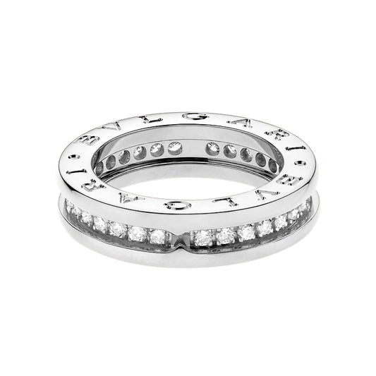 Bvlgari B.zero1 Diamond 18 Carat White Gold Band Ring