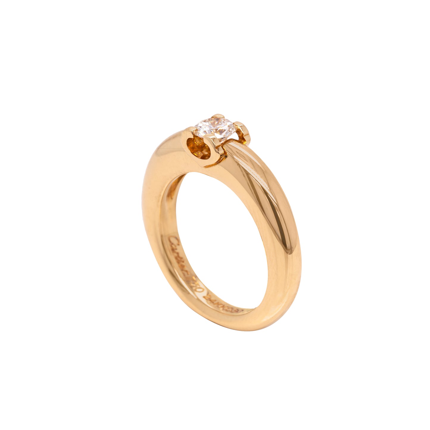 Cartier 'C de Cartier' 18 Carat Yellow Gold Diamond Solitaire Engagement Ring
