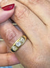 Antique 1.04 Carat Diamond 18 Carat Yellow Gold Gents Three-Stone Ring, 1919