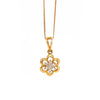 Daisy Diamond Cluster 18 Carat Yellow Gold Flower Pendant and Chain