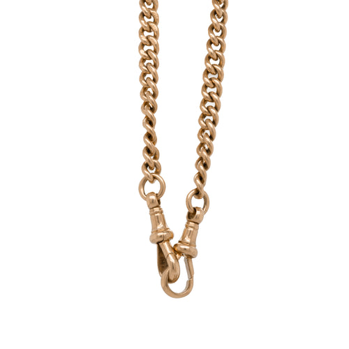 Antique 9 Carat Rose Gold Antique Albert Chain, circa 1900s