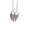 Ruby, Black & White Diamond 18K White Gold Three Horn Pendant and Diamond Chain