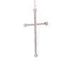 Large 18 Carat White Gold Diamond Cross Pendant and Chain