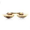 Antique Essex Crystal Horse Riding Scene 18ct Gold Round Cufflinks