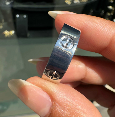 Cartier Love Ring 18 Carat White Gold Wedding Band - Classic Model