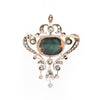 Antique Black Opal and Old Mine Cut Diamond Silver on Gold Brooch, circa 1880