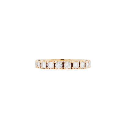 Diamond full eternity stacking band ring in 18ct yellow gold, featuring round brilliant cut diamonds in claw setting,.