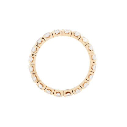 Diamond full eternity stacking band ring in 18ct yellow gold, featuring round brilliant cut diamonds in claw setting,.