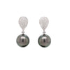 Black Pearl and Diamond 18 Carat White Gold Detachable Drop Earrings
