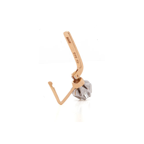 14ct Rose and White Gold 0.54 Carat Diamond Drop Earrings