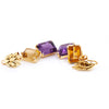 Vintage Amethyst and Citrine 18 Carat Yellow Gold Interchangeable Drop Earrings