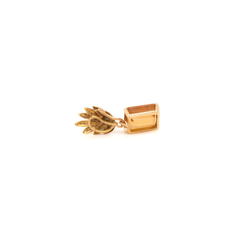 detail of the back of a Vintage Amethyst and Citrine 18 Carat Yellow Gold Interchangeable Drop Earring