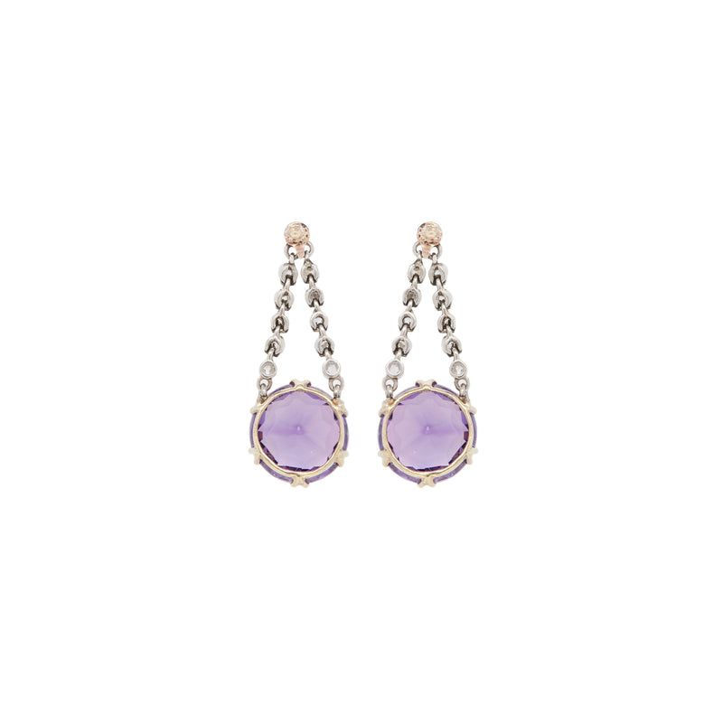 stunning antique amethyst, pearl and diamond earrings 