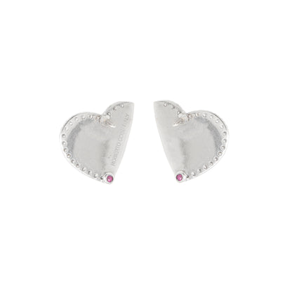 18 Carat White Gold and Diamond Heart Shaped Earrings by Roberto Coin