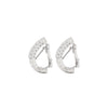 Diamond and 18 Carat White Gold Wide Lever-Back Earrings