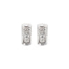 Diamond and 18 Carat White Gold Wide Lever-Back Earrings