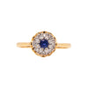 Sapphire and Diamond 18 Carat White and Yellow Gold Cluster Ring