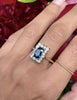 Vintage Blue Sapphire and Diamond Cluster Ring in 18 Carat Yellow & White Gold