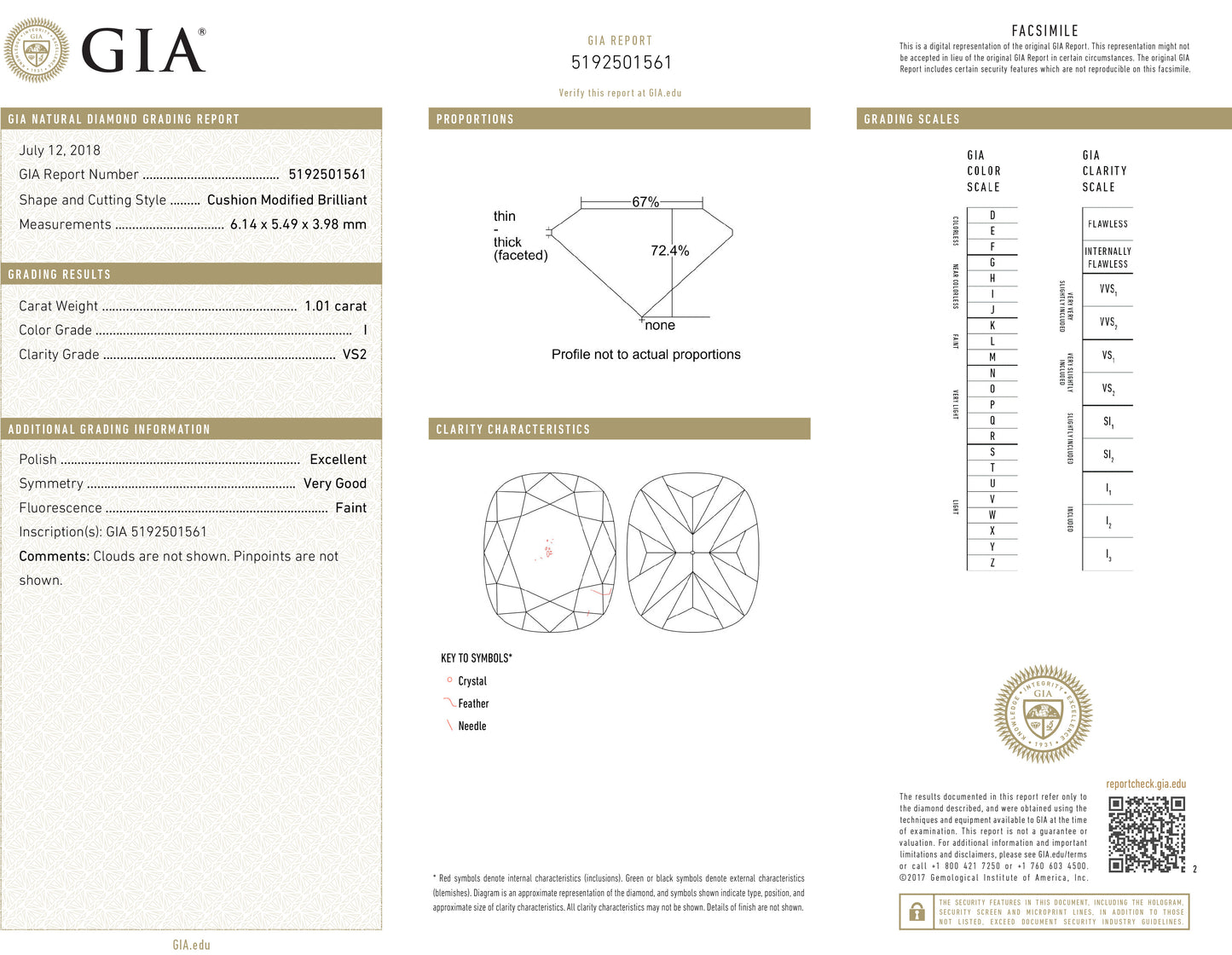 1.01 Carat I VS2 Cushion Cut Diamond Halo Ring in 18 Carat White Gold