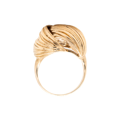 9 Carat Yellow Gold Abstract Vintage Cocktail Ring