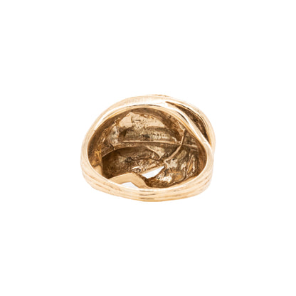 9 Carat Yellow Gold Abstract Vintage Cocktail Ring