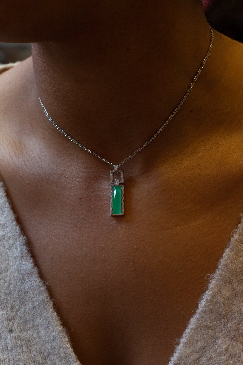 Stephen Webster Quartz and Diamond 18 Carat White Gold Pendant and Chain