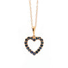 Blue Sapphire 9 Carat Yellow Gold Heart Pendant and Chain