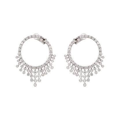 Valente Milano 18ct White Gold and Diamond Chandelier Hoop Earrings