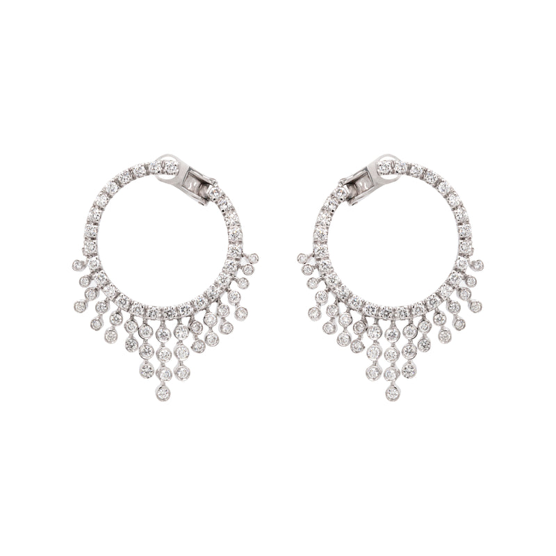 Valente Milano 18ct White Gold and Diamond Chandelier Hoop Earrings