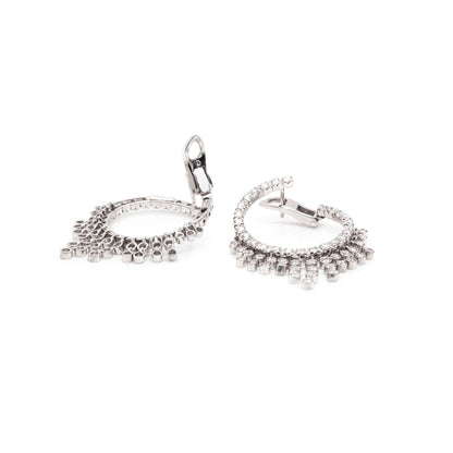 Valente Milano 18ct White Gold and Diamond Chandelier Hoop Earrings