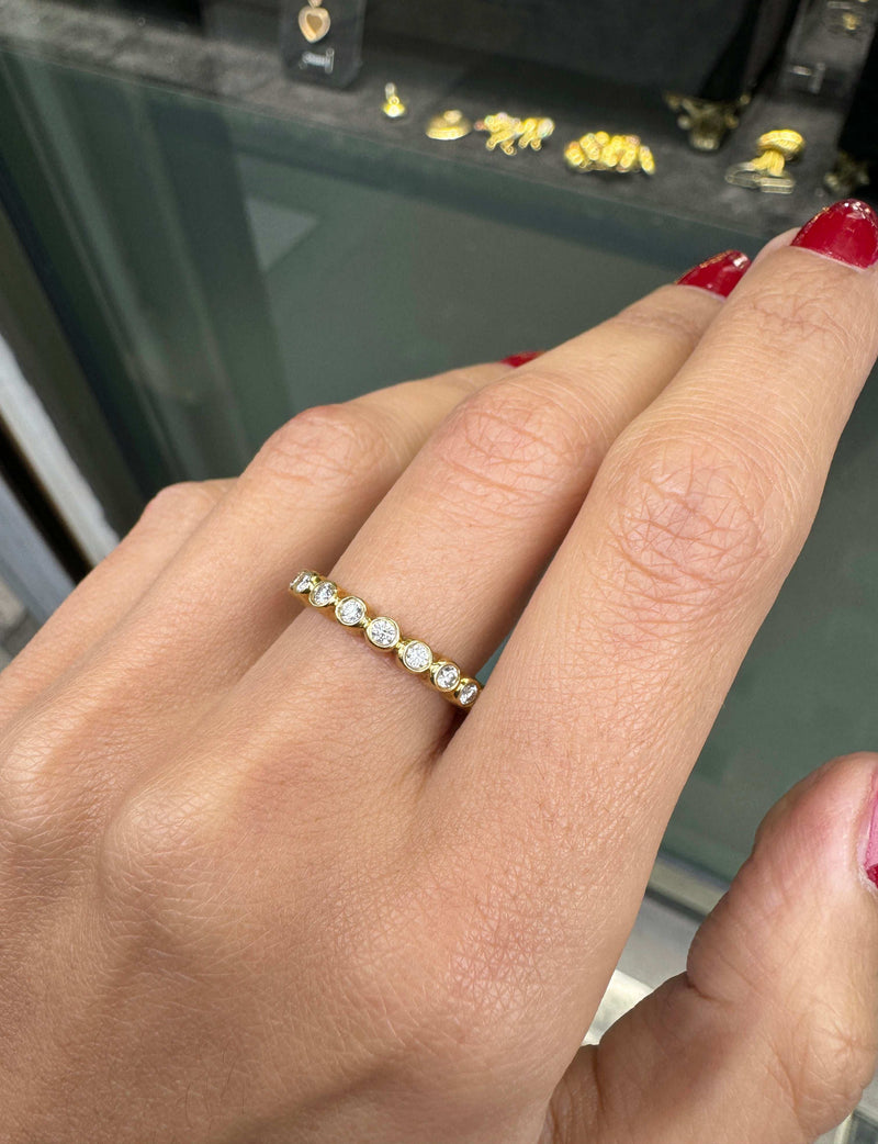 0.57ct Diamond and 18 Carat Yellow Gold Full Eternity Stacking Ring