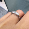 lady wearing Antique Five Stone Old Cut Diamond and Platinum Ring, circa 1900 close up