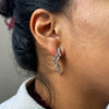 18 Carat White Gold Diamond Spray Abstract Lever-Back Earrings