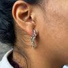 18 Carat White Gold Diamond Spray Abstract Lever-Back Earrings