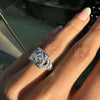 Antique Old Cut Diamond and Platinum Hand Carved Cluster Dress Ring, circa 1920s