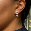 Diamond Graduated Triple Halo Cluster Drop Earrings in 18 Carat White Gold