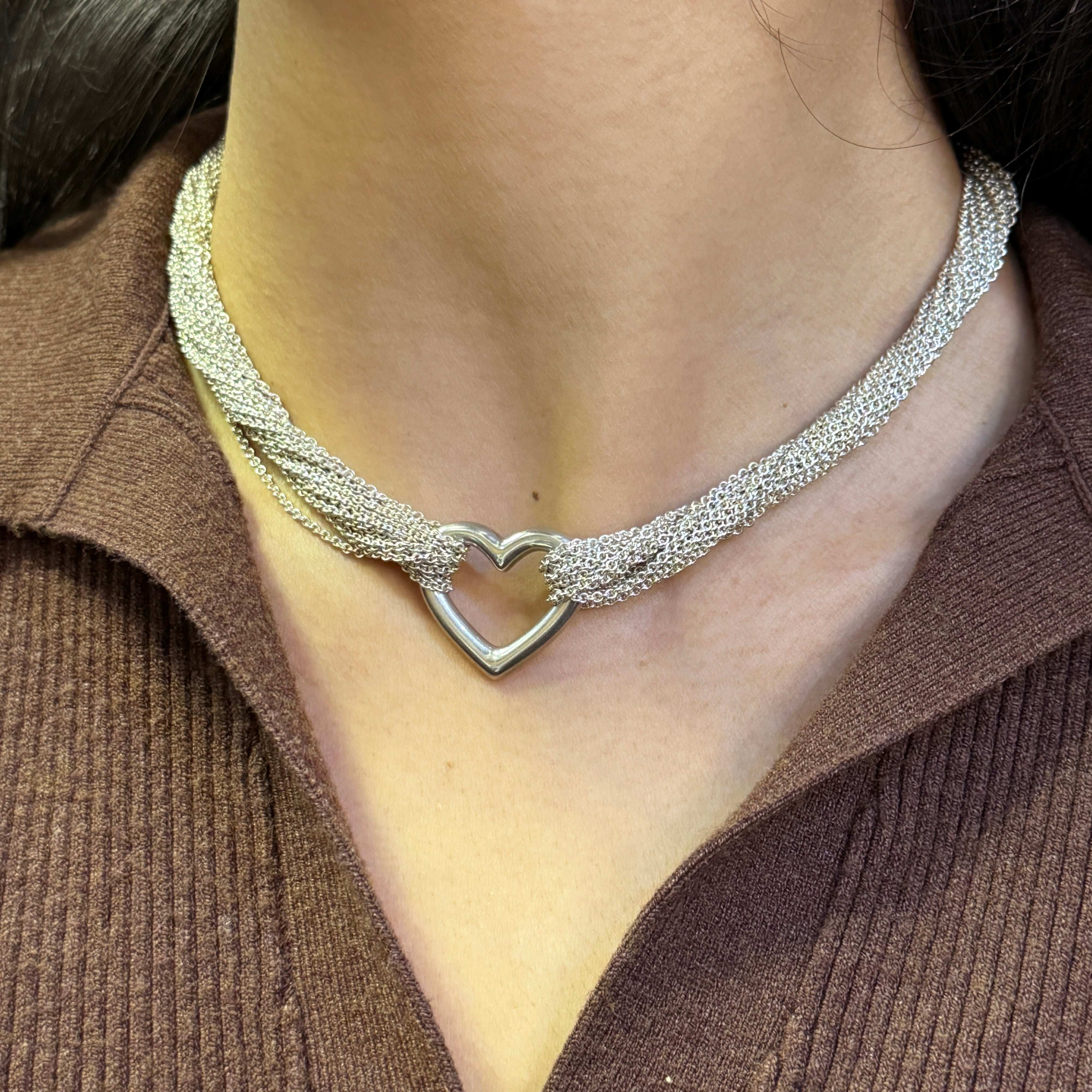 Tiffany & Co. Open Heart Silver Necklace | Toggle Clasp – Tobi Gem
