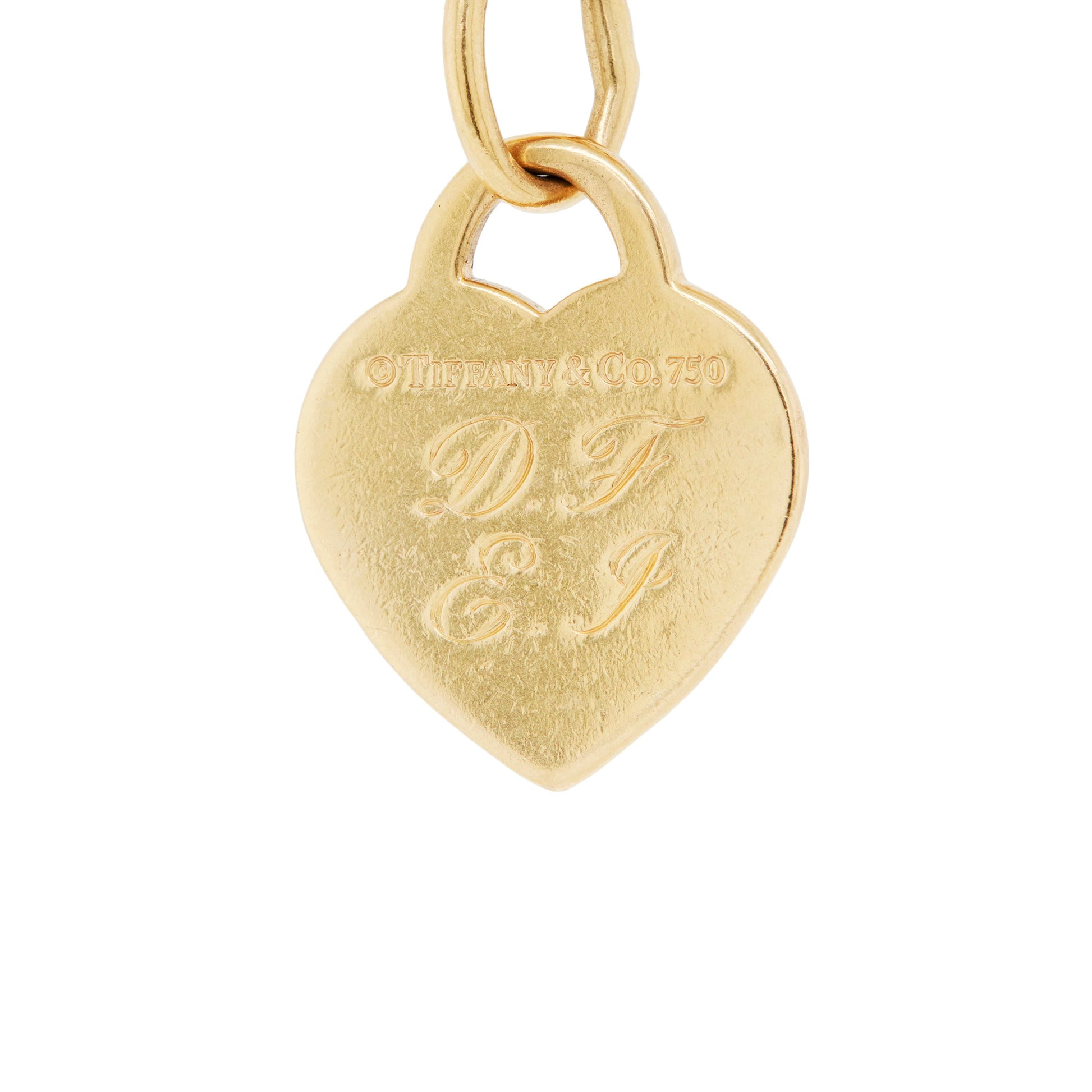 Tiffany & Co. 18 Carat Yellow Gold Chain Diamond Charm Bracelet