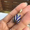 Vintage Guilloché Blue Enamel and 14 Carat Yellow Gold Egg Charm