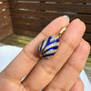 Vintage Guilloché Blue Enamel and 14 Carat Yellow Gold Egg Charm