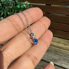 Blue Sapphire and Diamond 18 Carat White Gold Pendant Necklace
