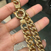 UnoAErre 9 Carat Yellow Gold Graduated Chunky Hollow Curb Link Chain, Italy