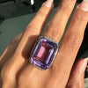 Amethyst and Diamond 18 Carat White Gold Large Cocktail Ring