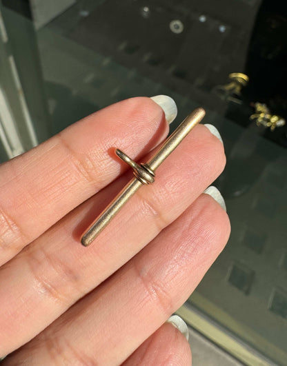 Late Victorian 15 Carat Rose Gold Antique T-bar Pendant, Circa 1900