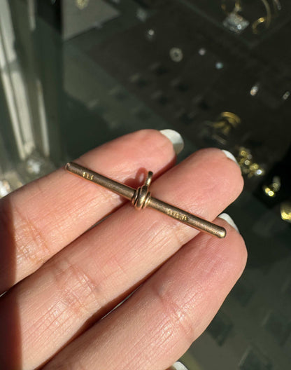 Late Victorian 15 Carat Rose Gold Antique T-bar Pendant, Circa 1900