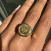 900 Dos Pesos Mexican Coin Gents Ring in 14 Carat Yellow Gold