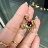 Vintage Enamel and 9K Yellow Gold 3D Royal Queen's Guard & Horse Charm