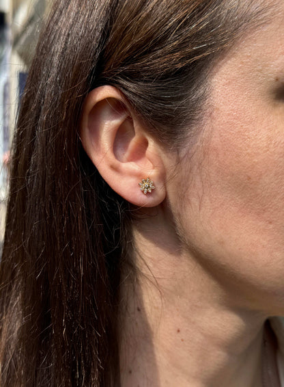 Tiffany & Co. Diamond and 18 Carat Rose Gold Floral Stud Earrings