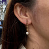 Cutured Pearl and 9 Carat Yellow Gold Bar Drop Earrings