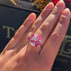 Marquise Ruby and Diamond 18 Carat White Gold Cluster Cocktail Ring